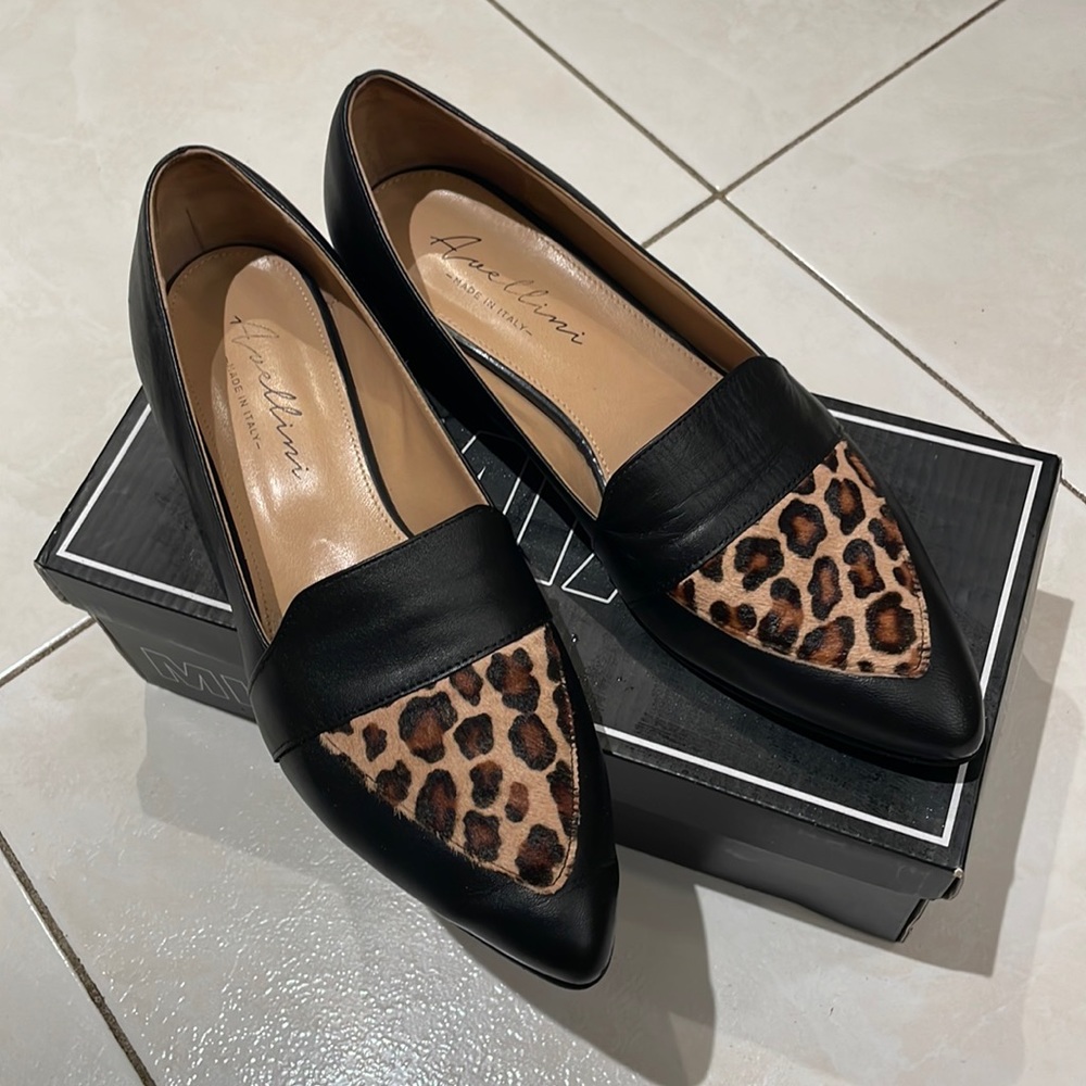 Leopard Print Black Mules